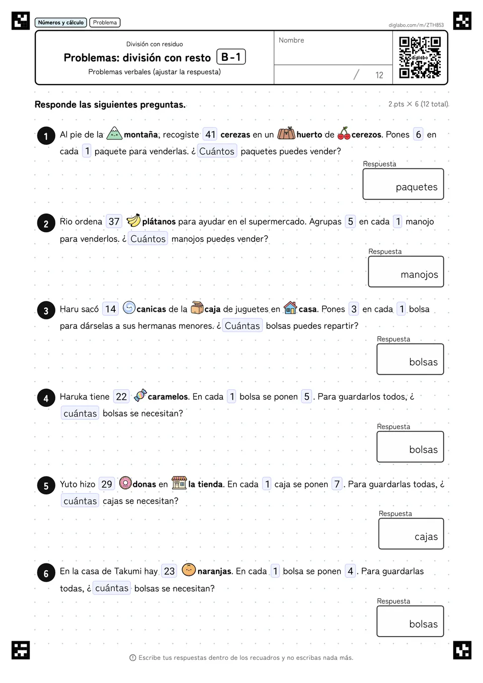 Problemas: división con resto B-1