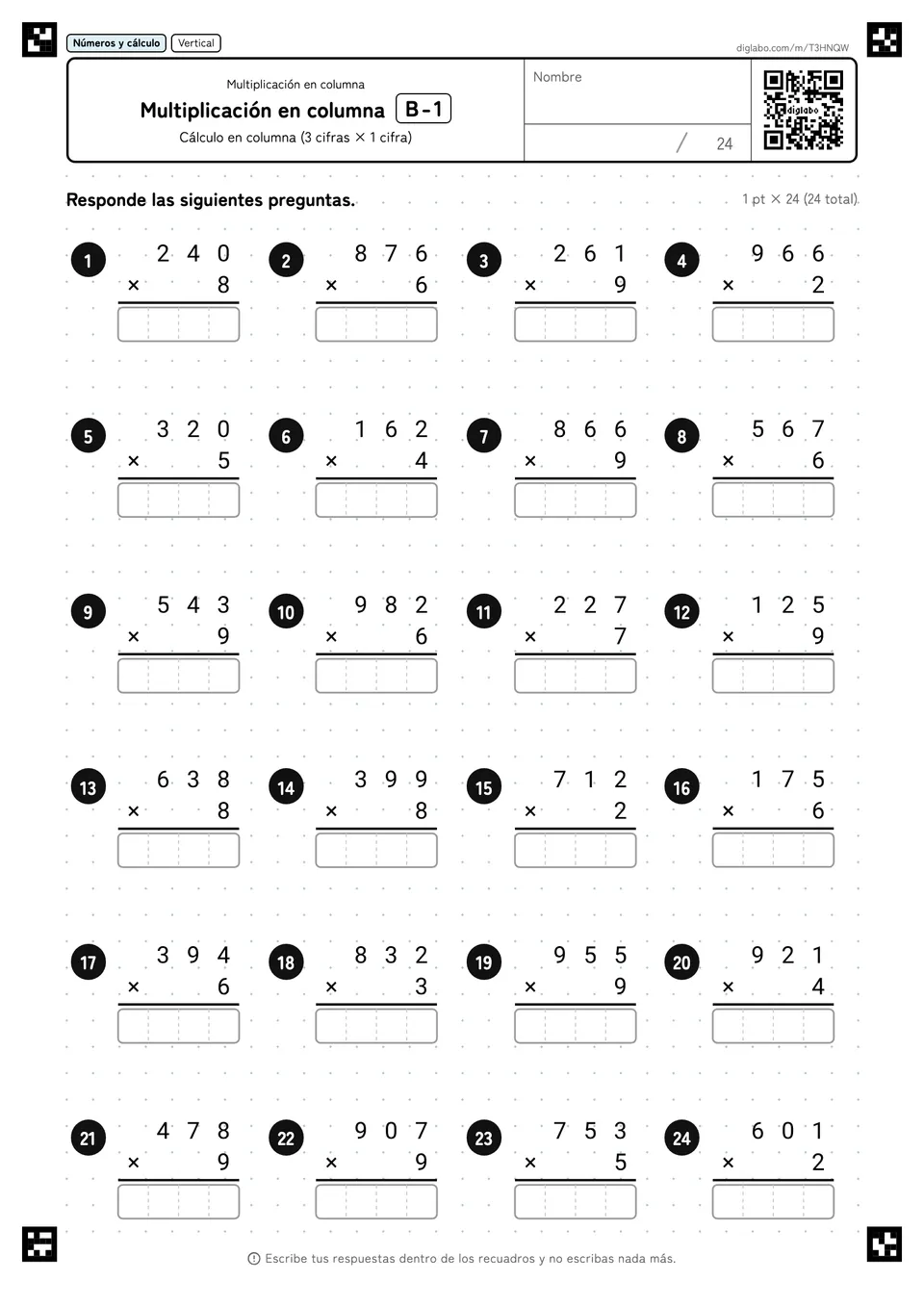 Multiplicación en columna B-1
