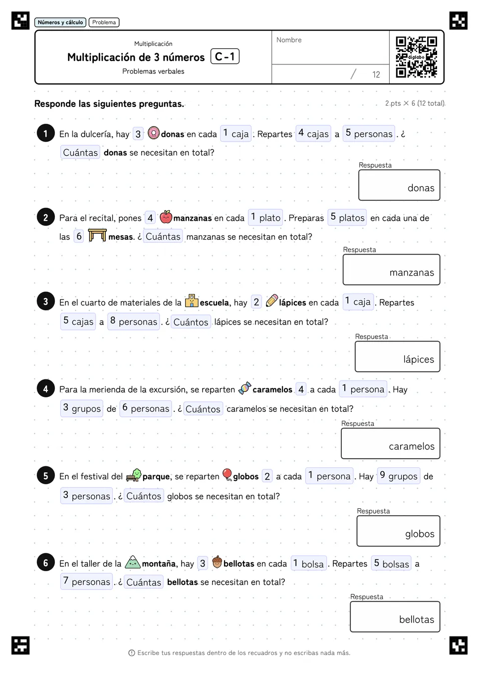 Multiplicación de 3 números C-1