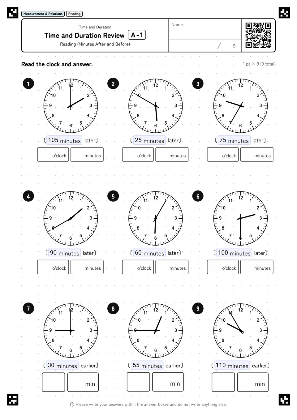 Time and Duration Review A-1