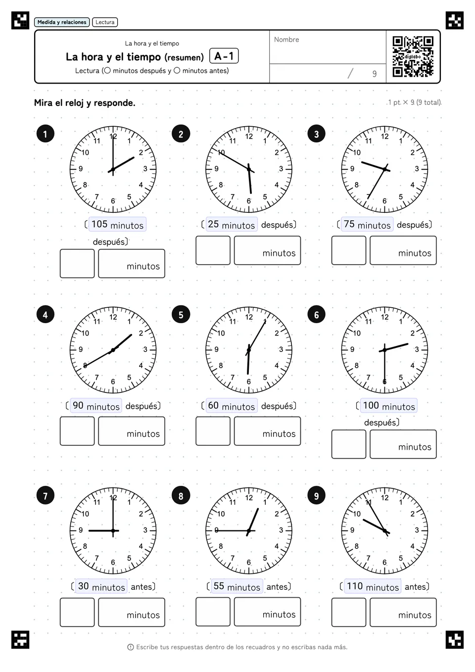La hora y el tiempo (resumen) A-1
