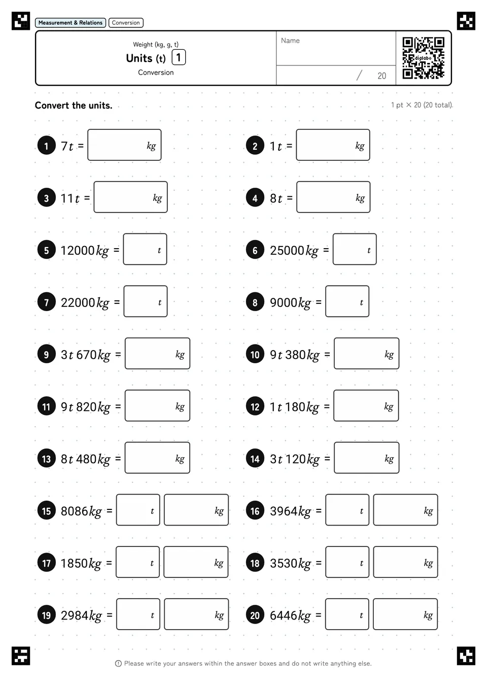 Units (t) 1
