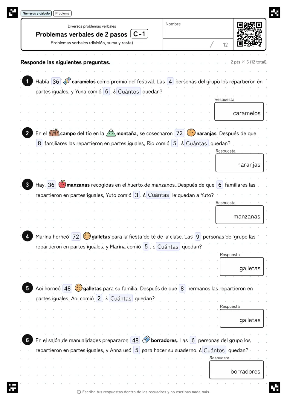 Problemas verbales de 2 pasos C-1