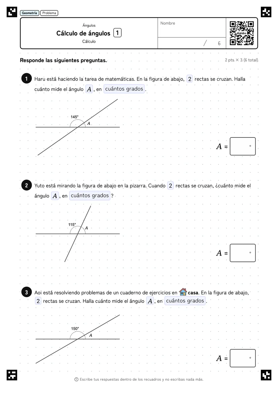 Cálculo de ángulos 1
