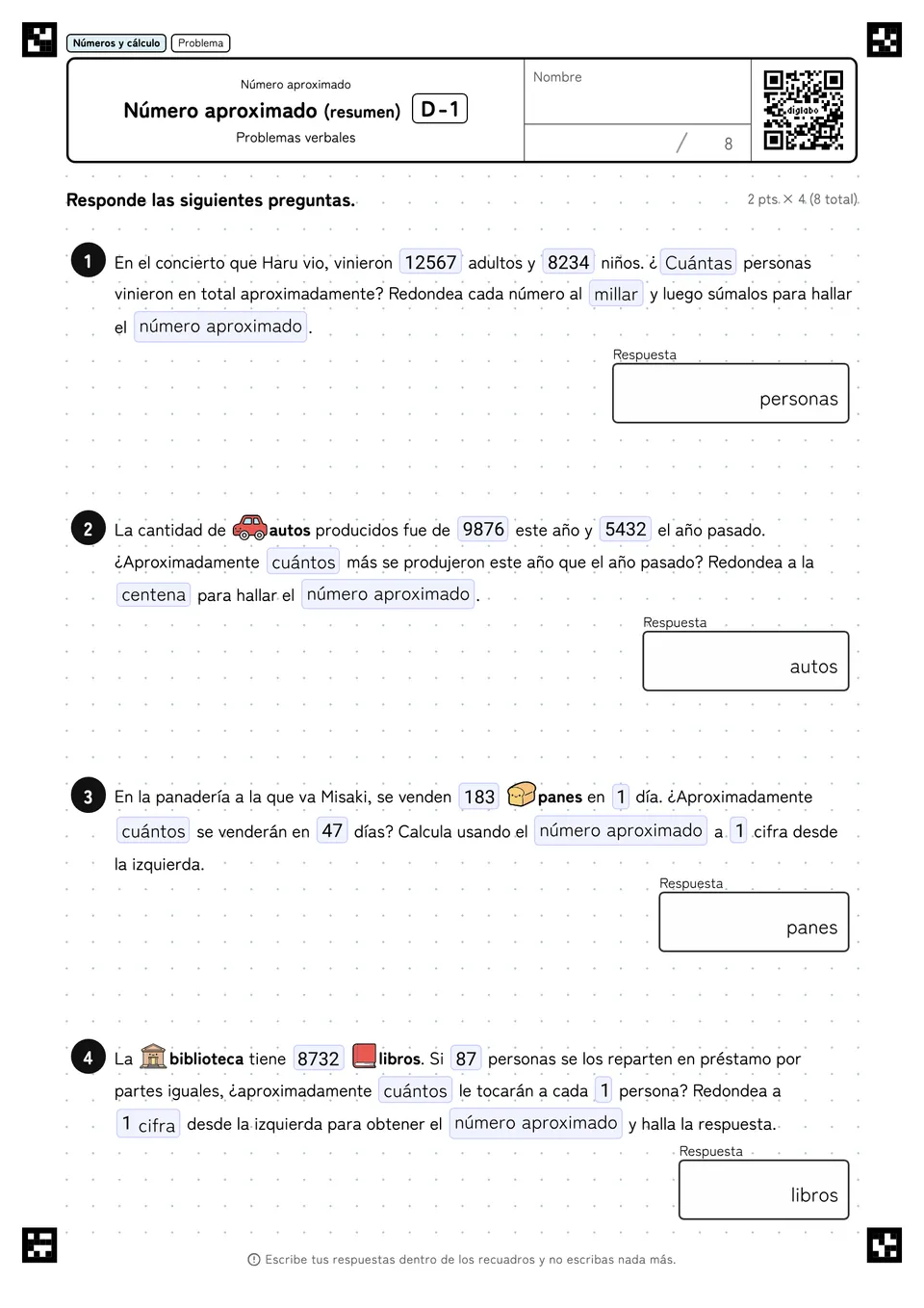 Número aproximado (resumen) D-1