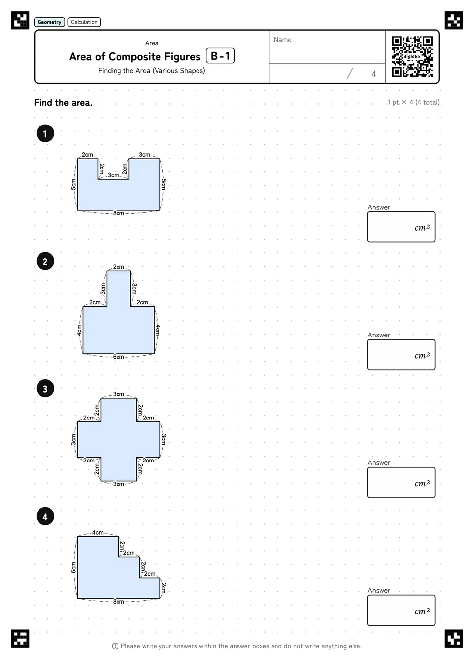 Area of Composite Figures B-1