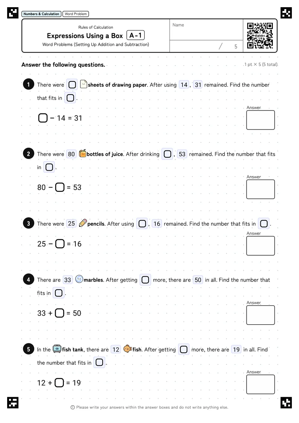Expressions Using a Box A-1