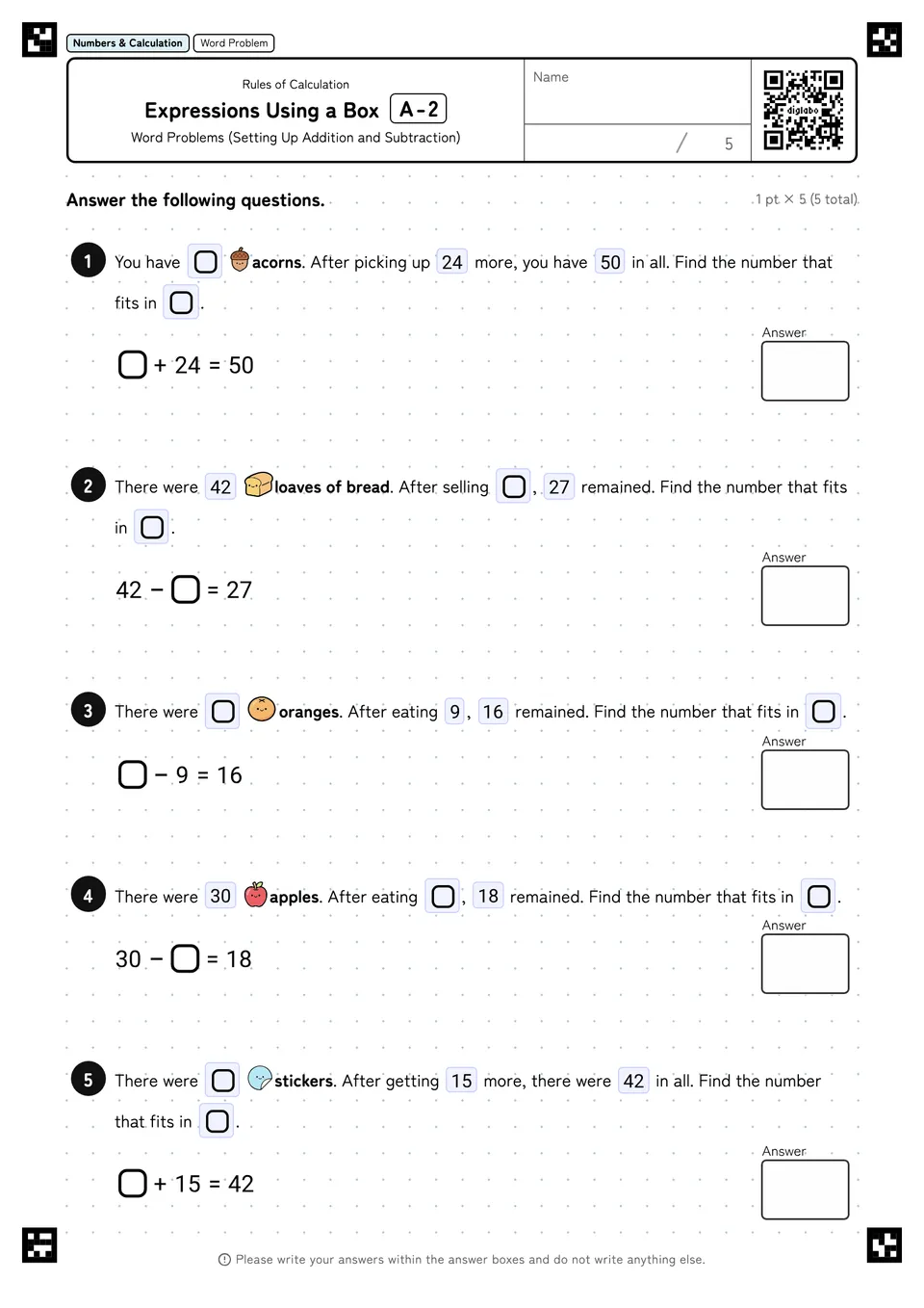 Expressions Using a Box A-2