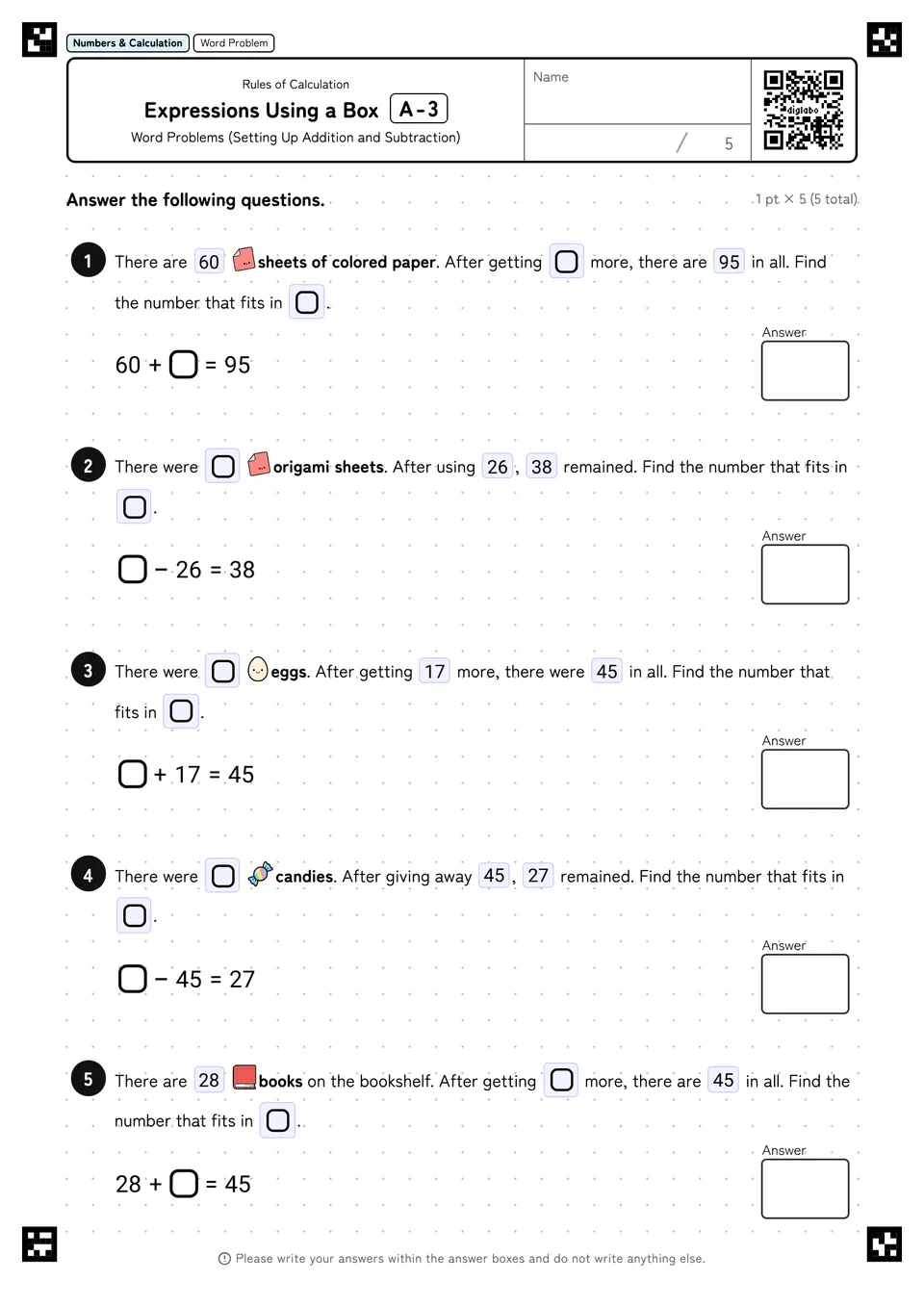 Expressions Using a Box A-3