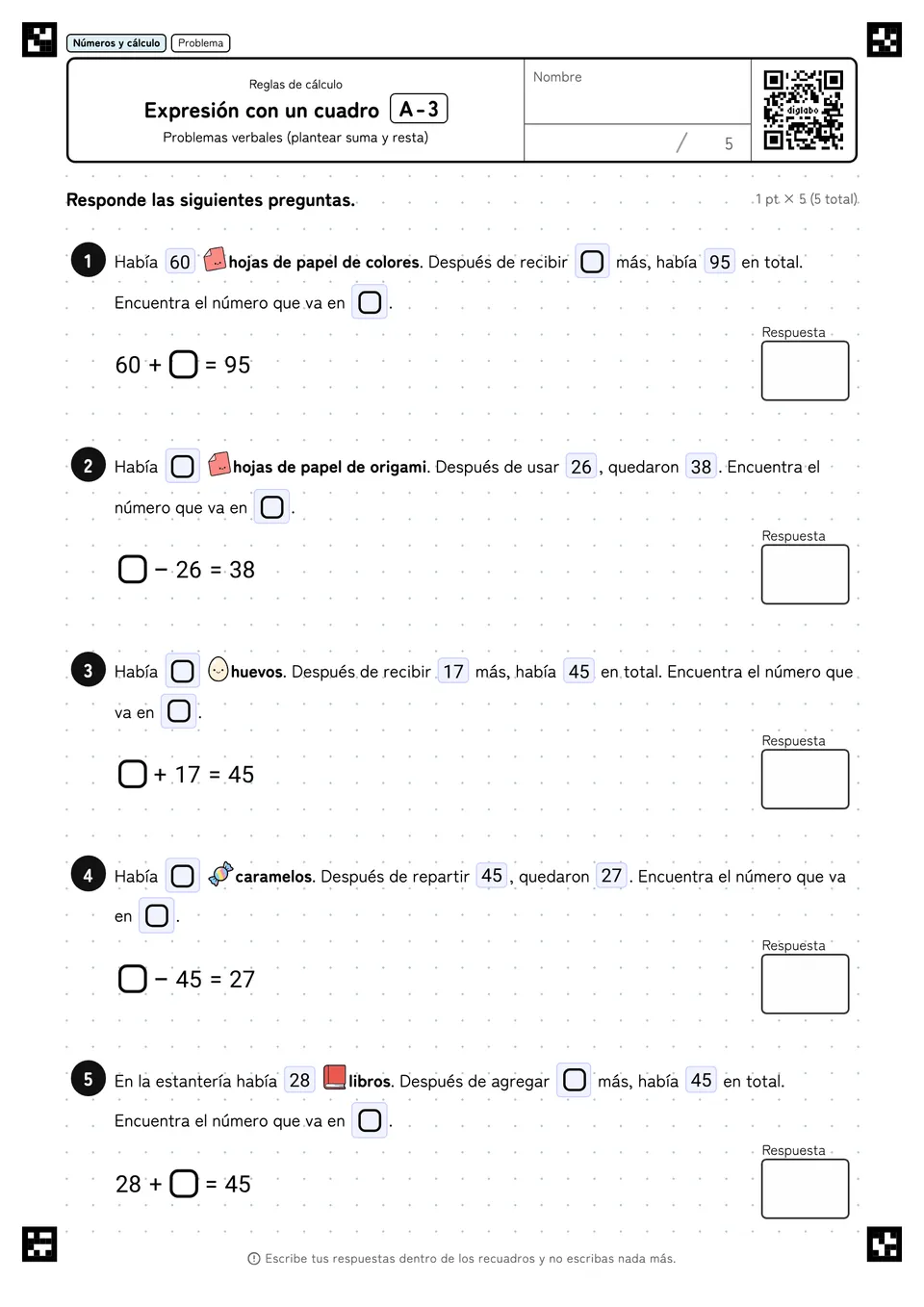 Expresión con un cuadro A-3