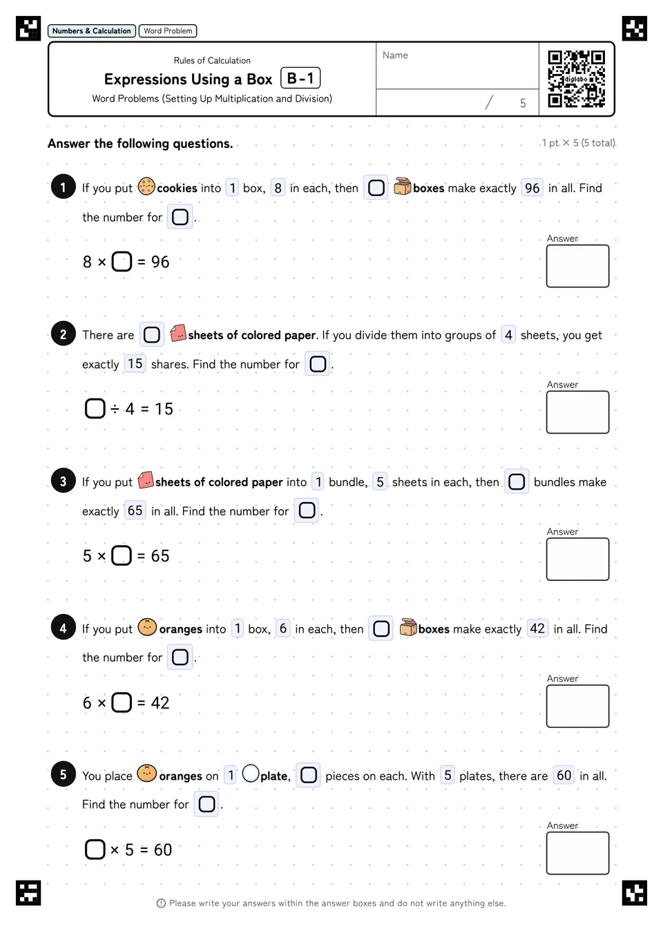 Expressions Using a Box B-1