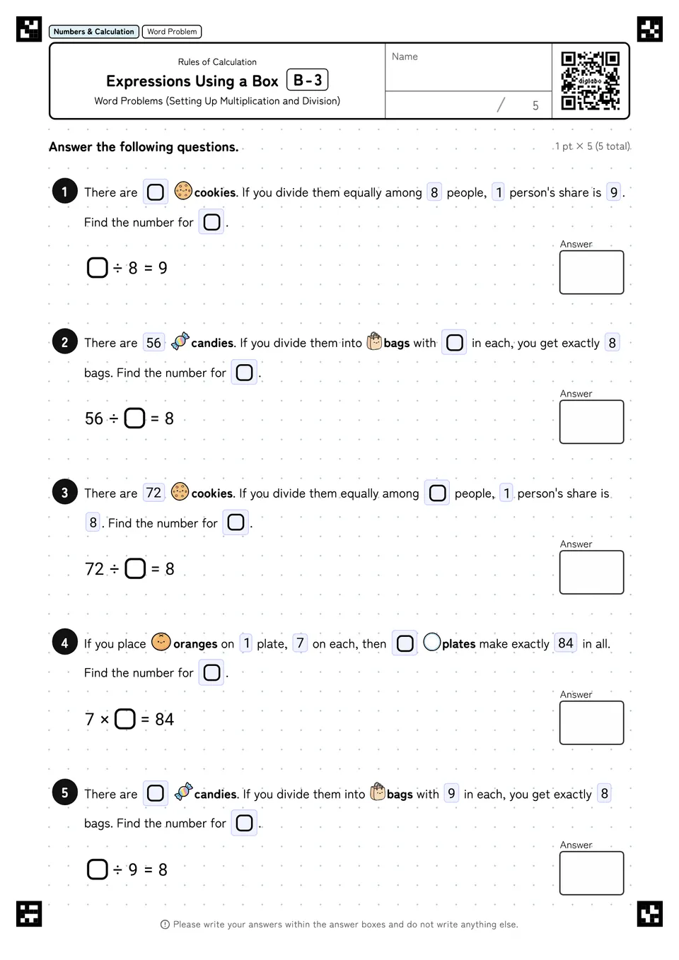 Expressions Using a Box B-3