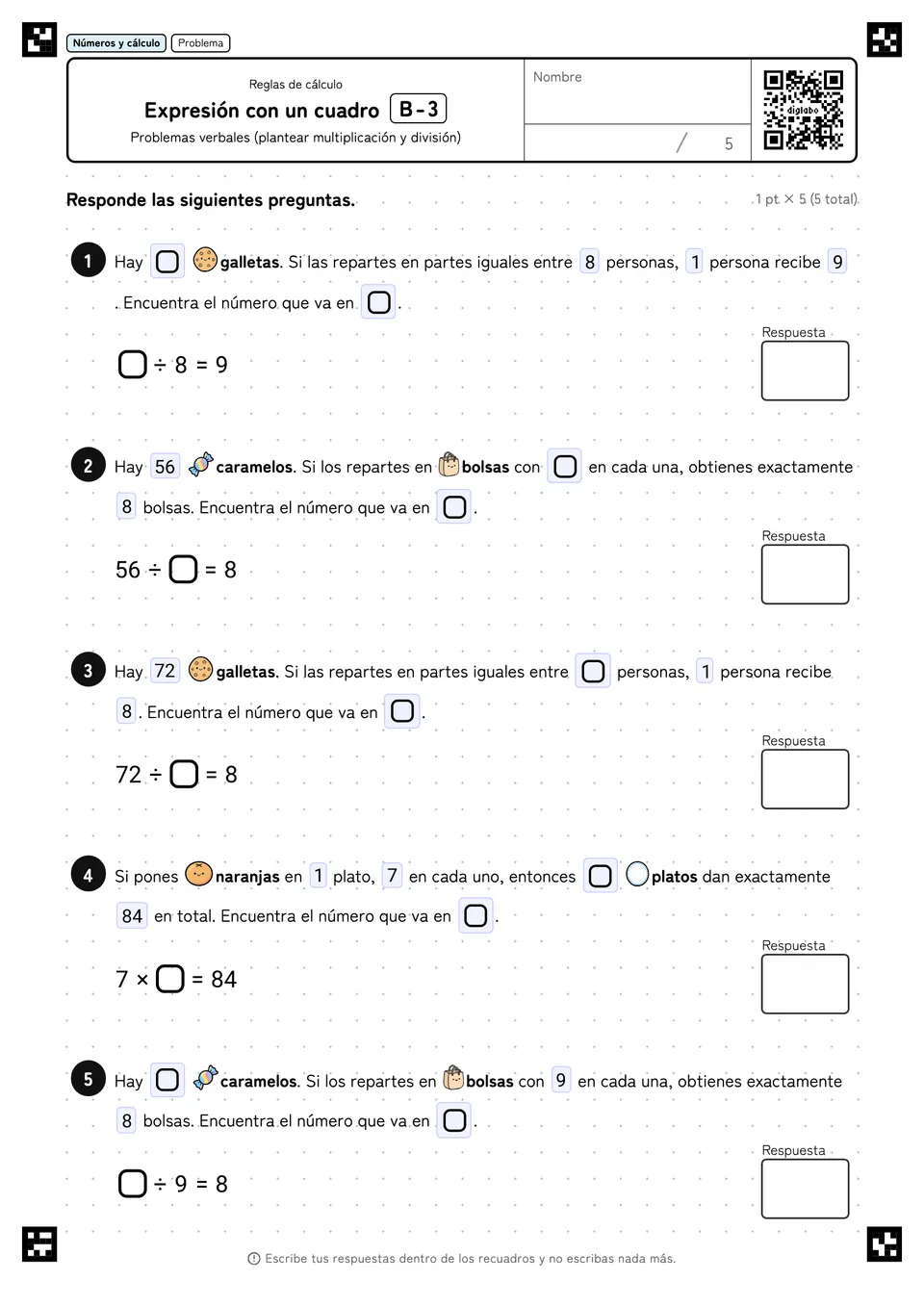 Expresión con un cuadro B-3