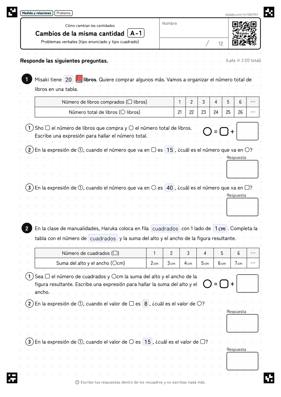 Cambios de la misma cantidad A-1