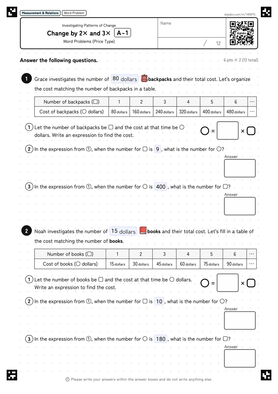 Change by 2× and 3× A-1