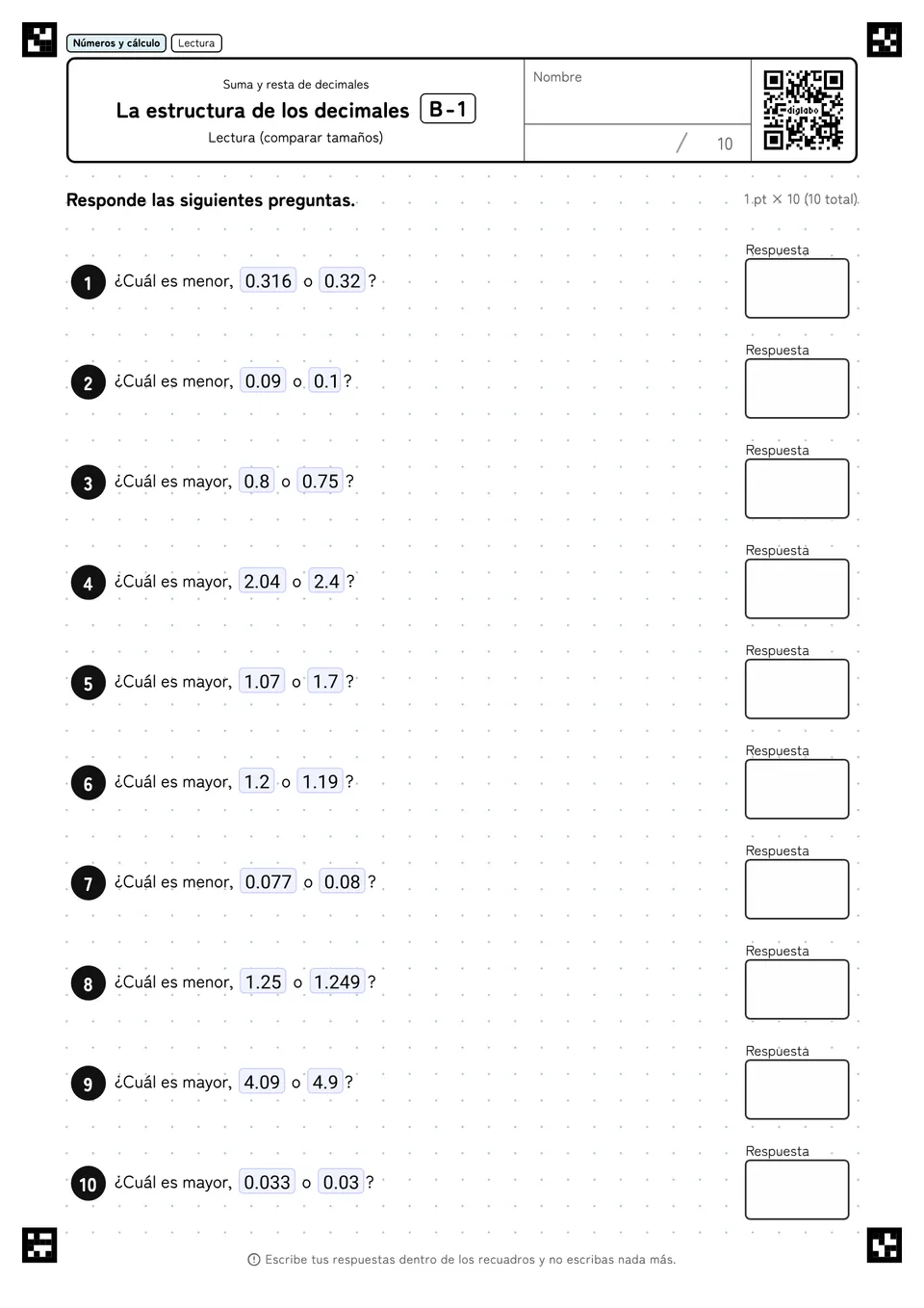 La estructura de los decimales B-1