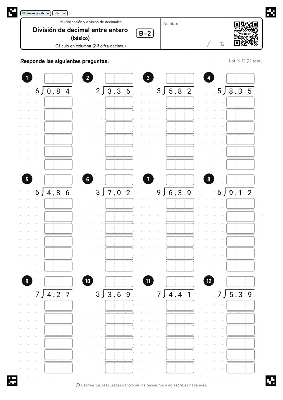 División de decimal entre entero (básico) B-2