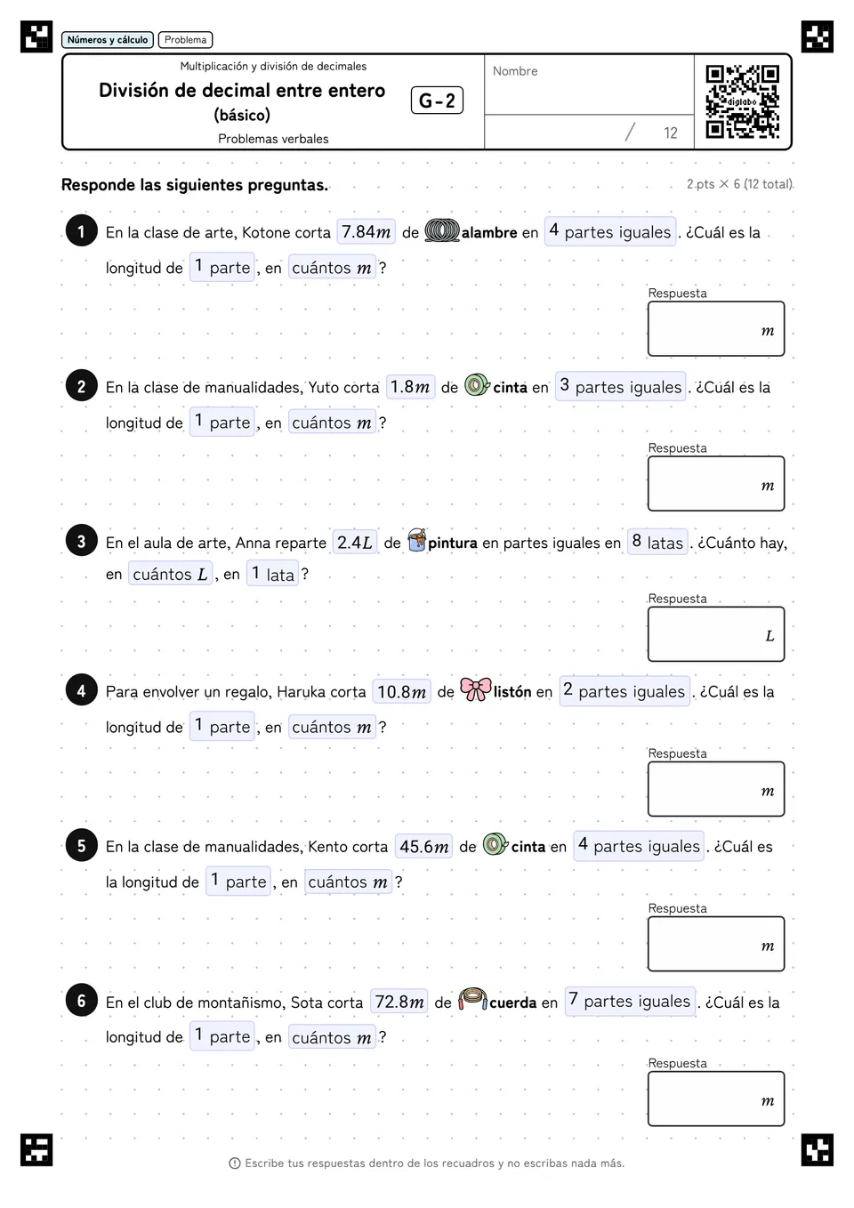División de decimal entre entero (básico) G-2