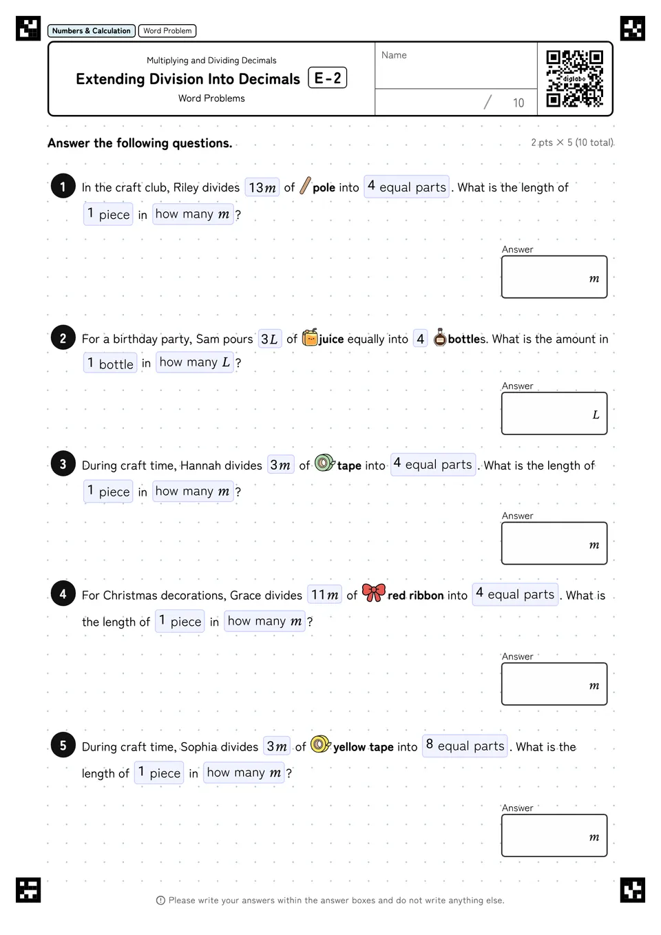Extending Division Into Decimals E-2