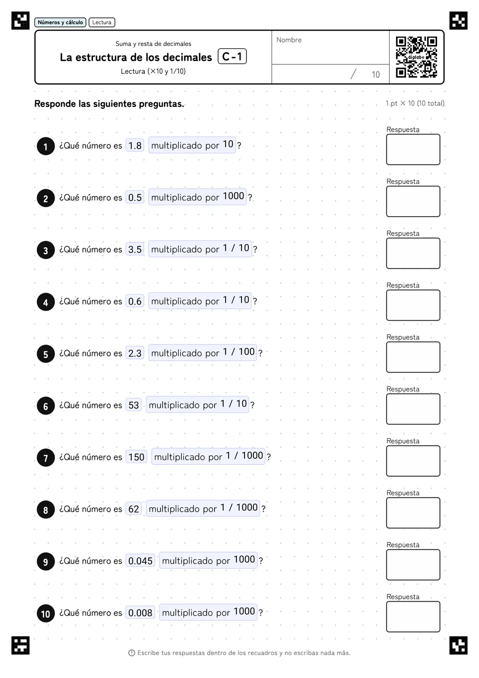 La estructura de los decimales C-1