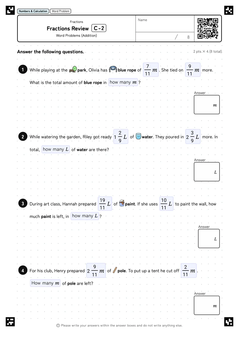 Fractions Review C-2