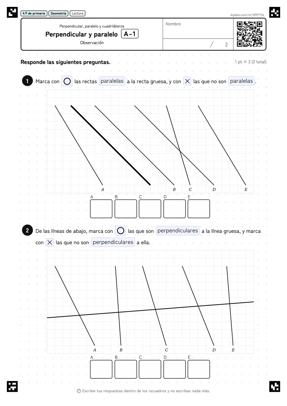 4.º de primaria Perpendicular, paralelo y cuadriláteros Perpendicular y paralelo