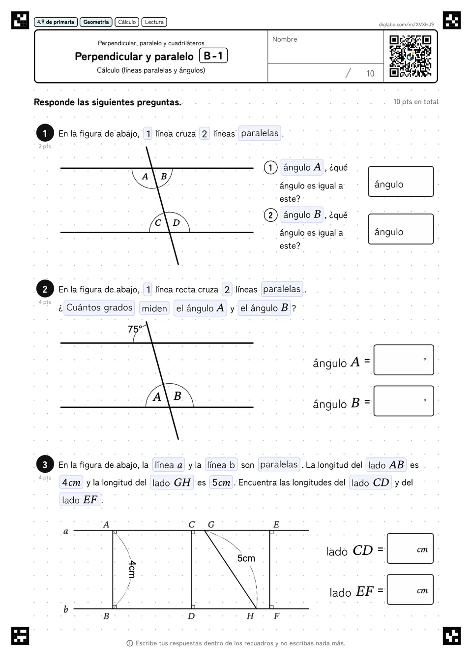4.º de primaria Perpendicular, paralelo y cuadriláteros Perpendicular y paralelo