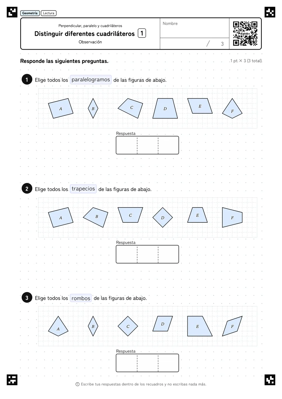 Distinguir diferentes cuadriláteros 1