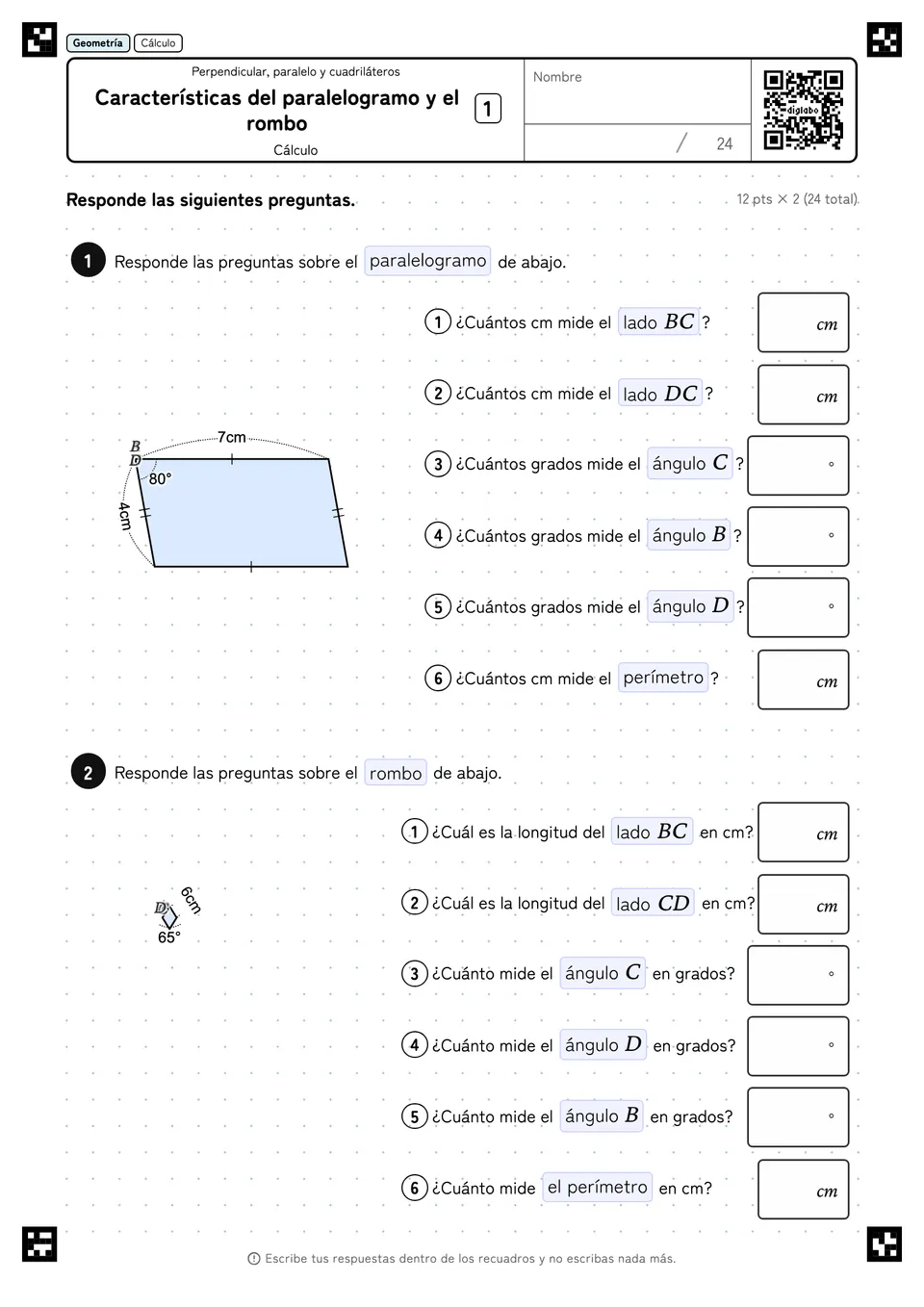 Características del paralelogramo y el rombo 1