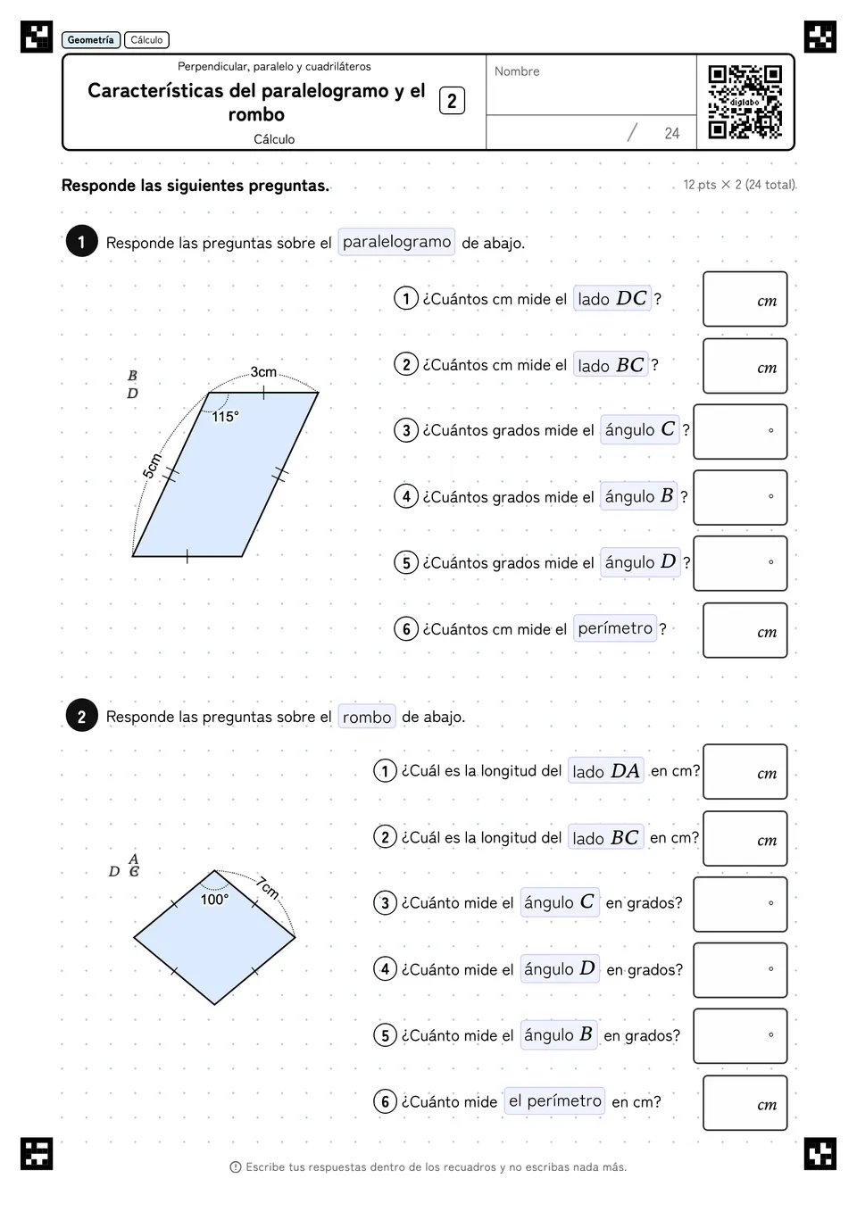 Características del paralelogramo y el rombo 2