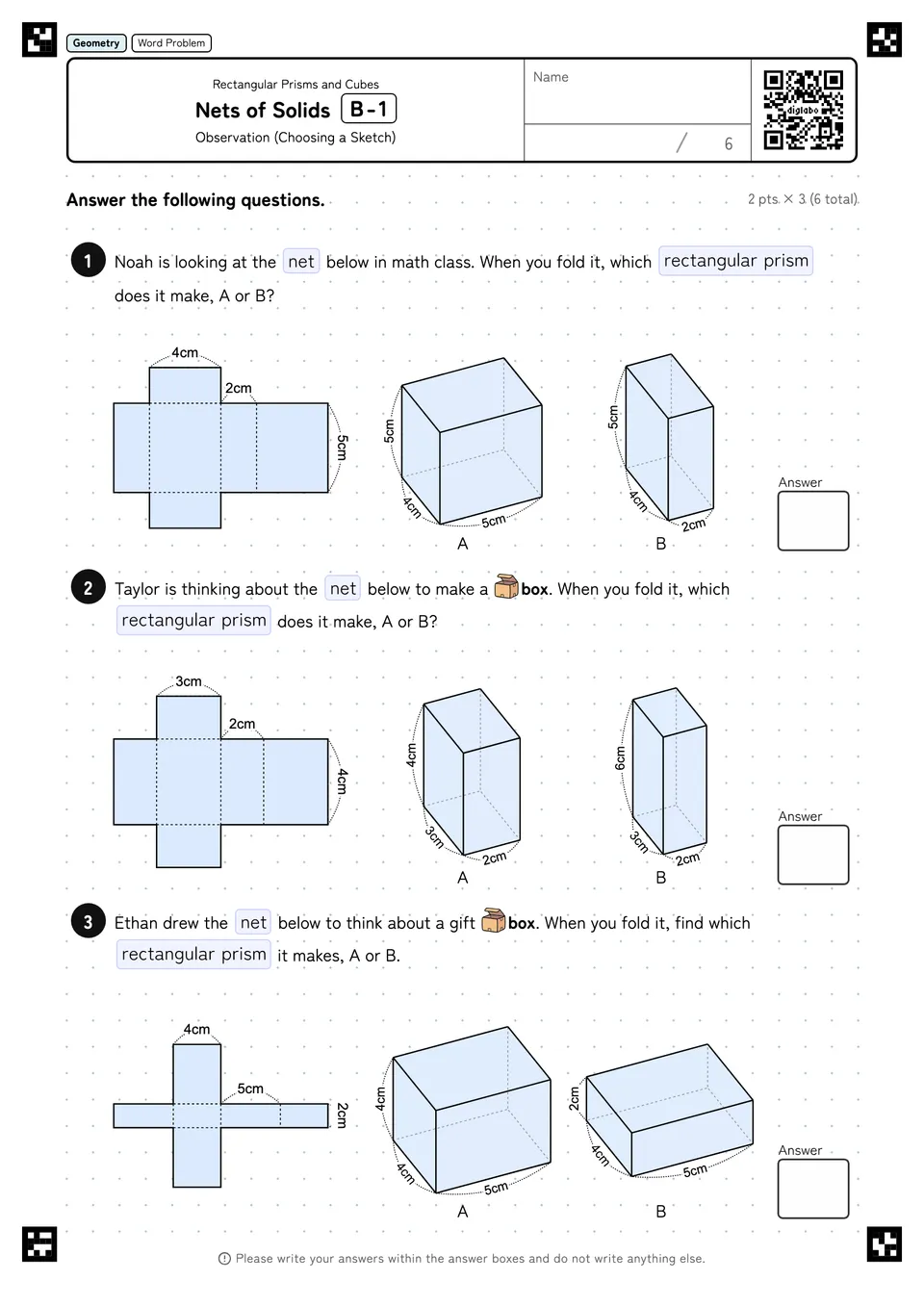 Nets of Solids B-1