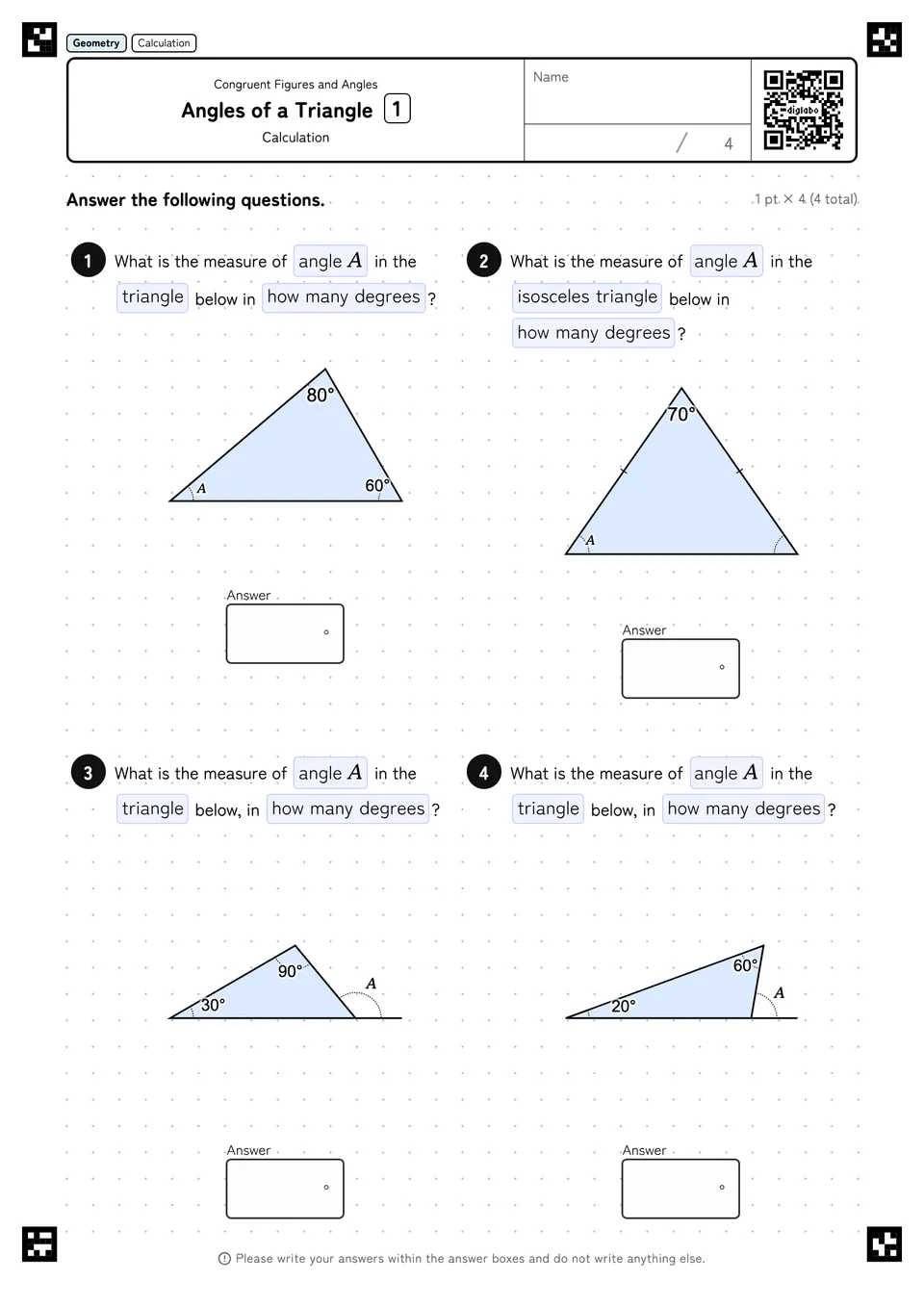 Angles of a Triangle 1