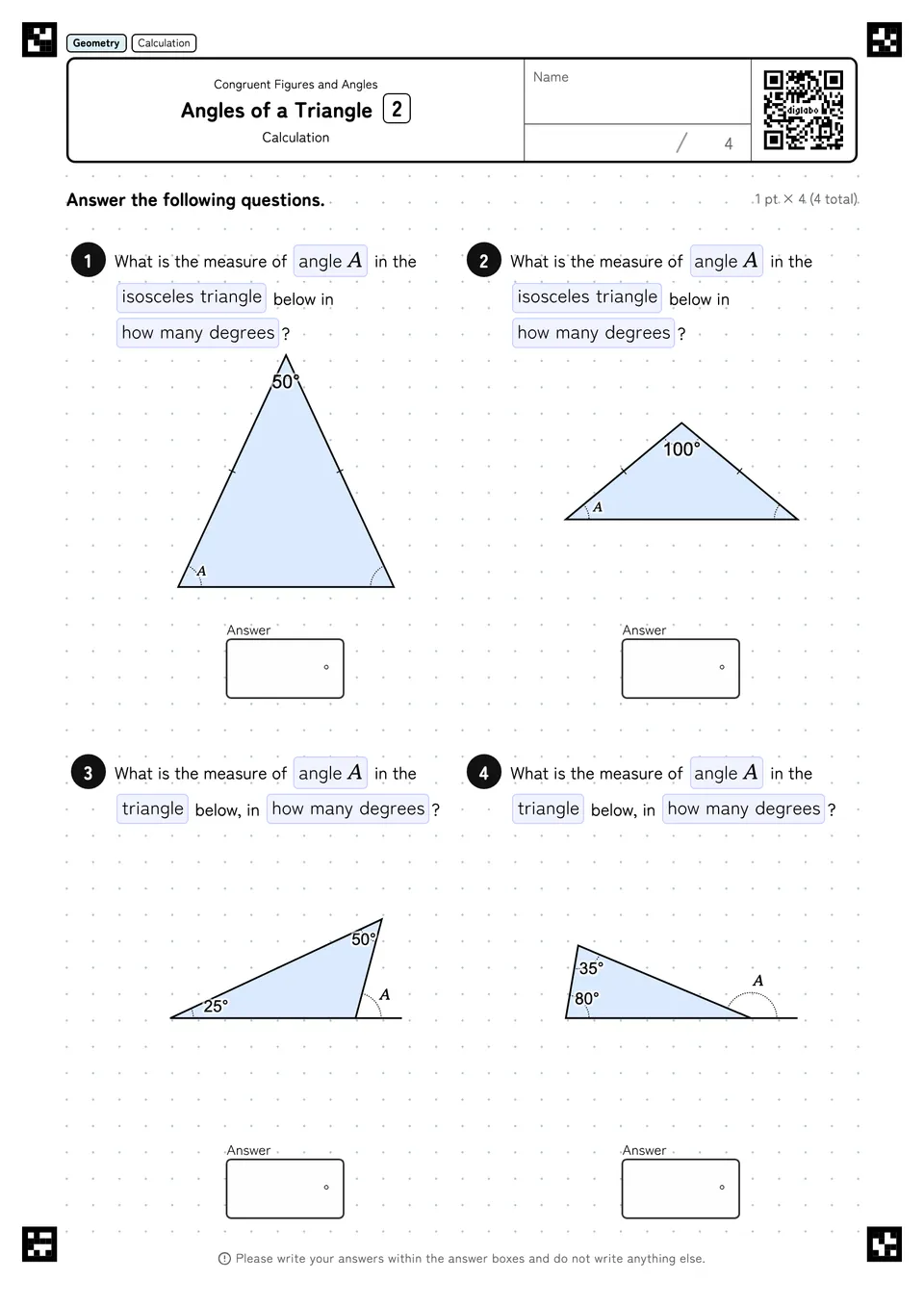 Angles of a Triangle 2