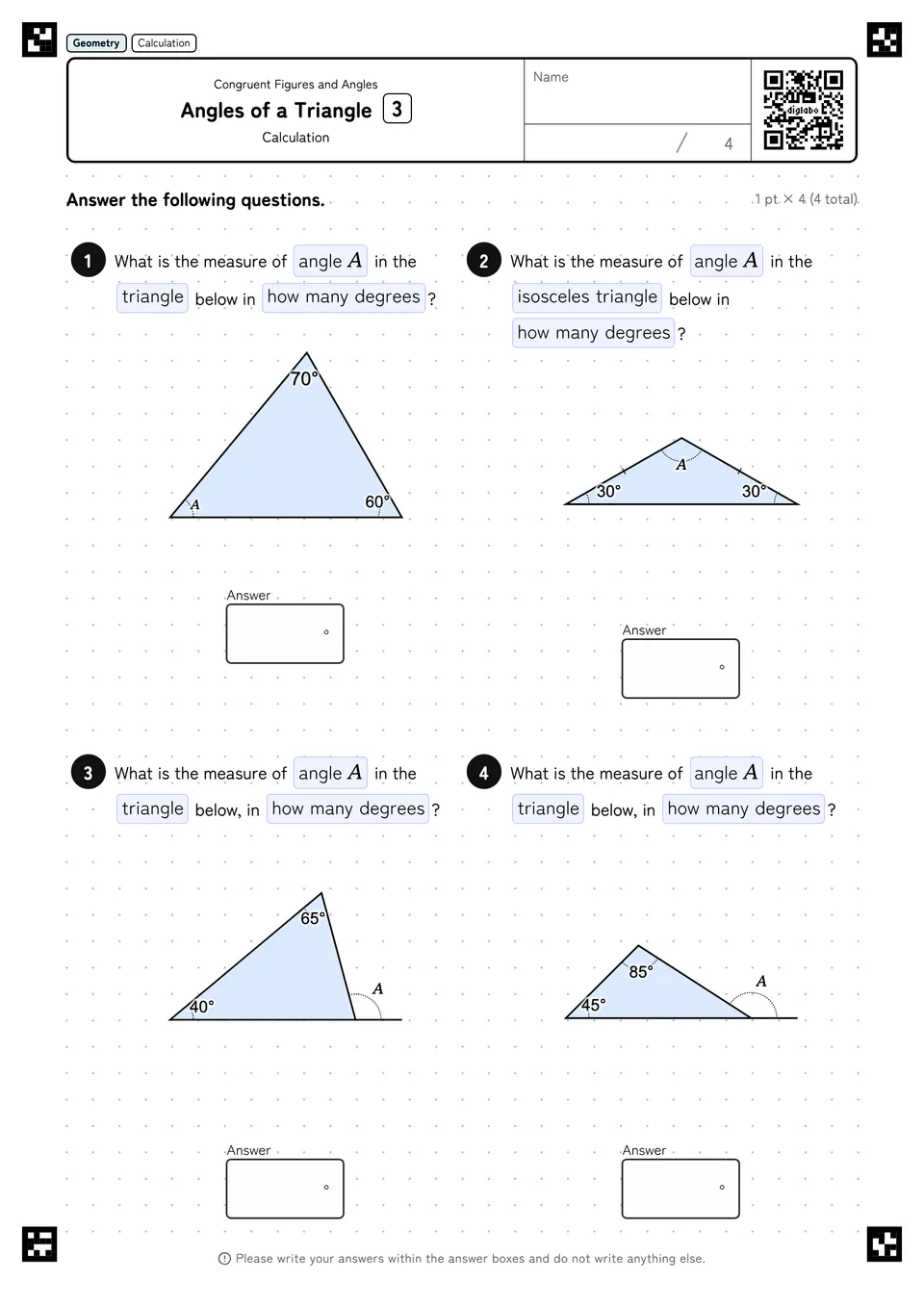 Angles of a Triangle 3