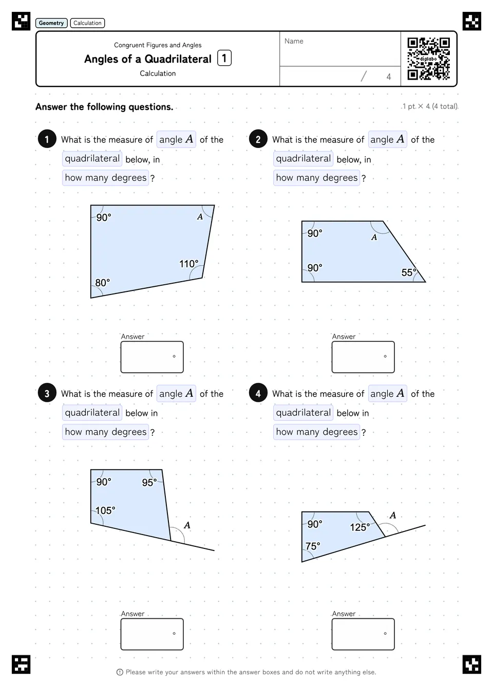 Angles of a Quadrilateral 1