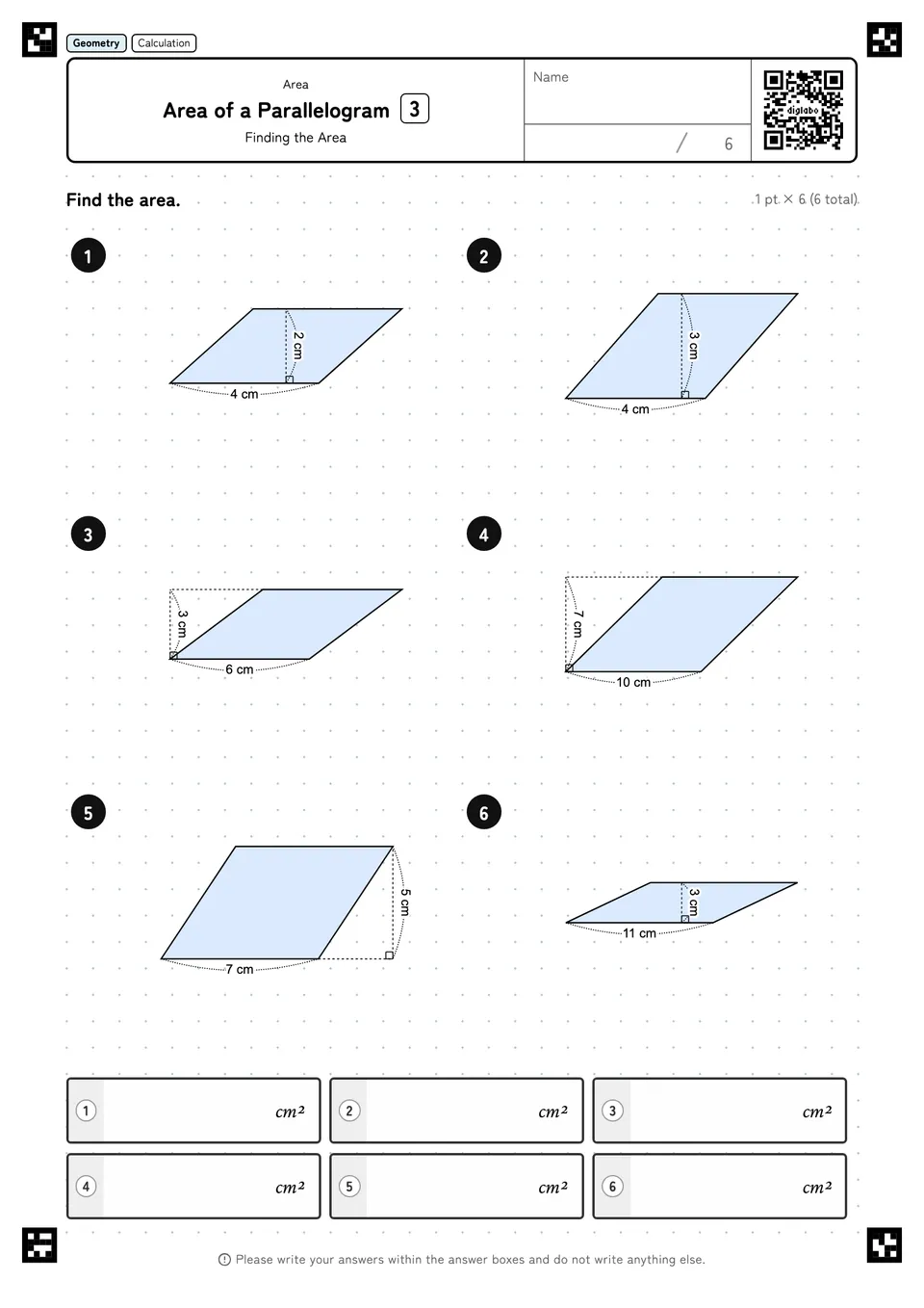 Area of a Parallelogram 3
