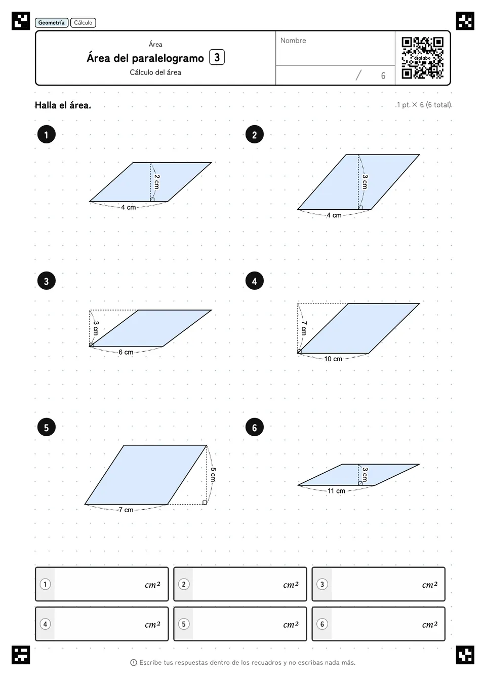 Área del paralelogramo 3