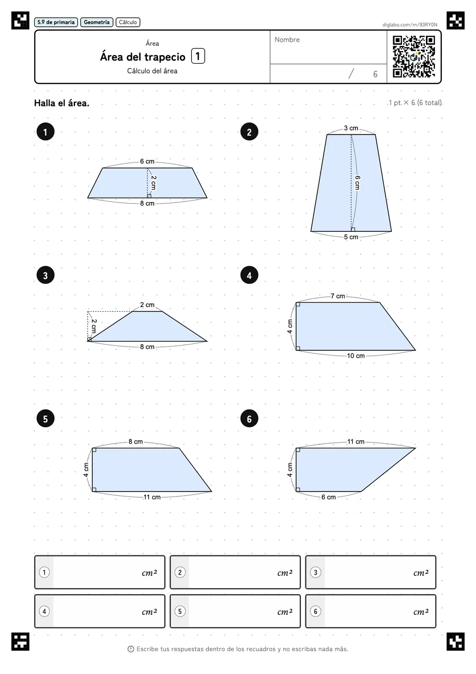 5.º de primaria Área Área del trapecio