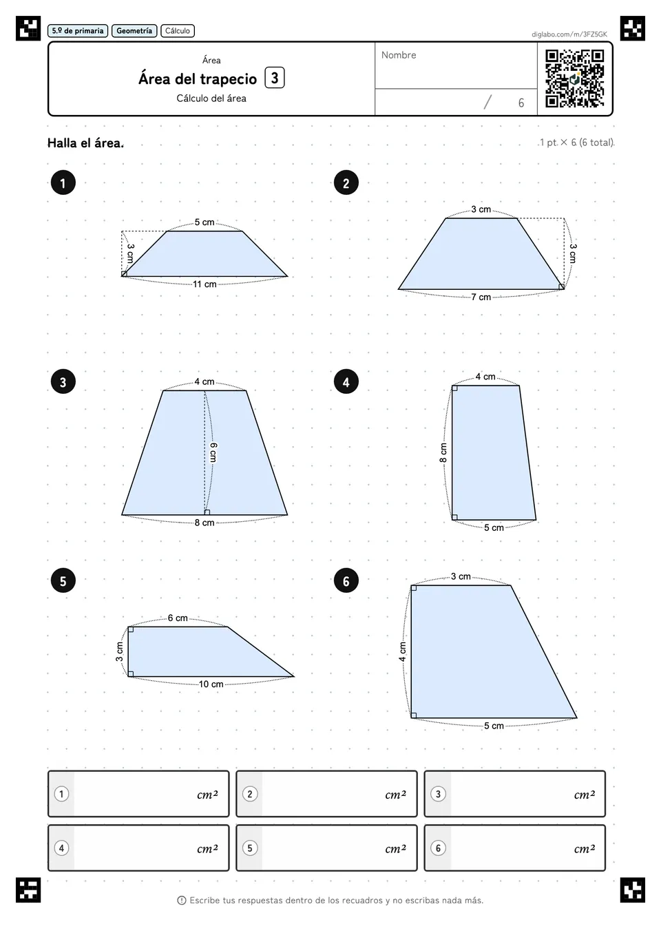 5.º de primaria Área Área del trapecio