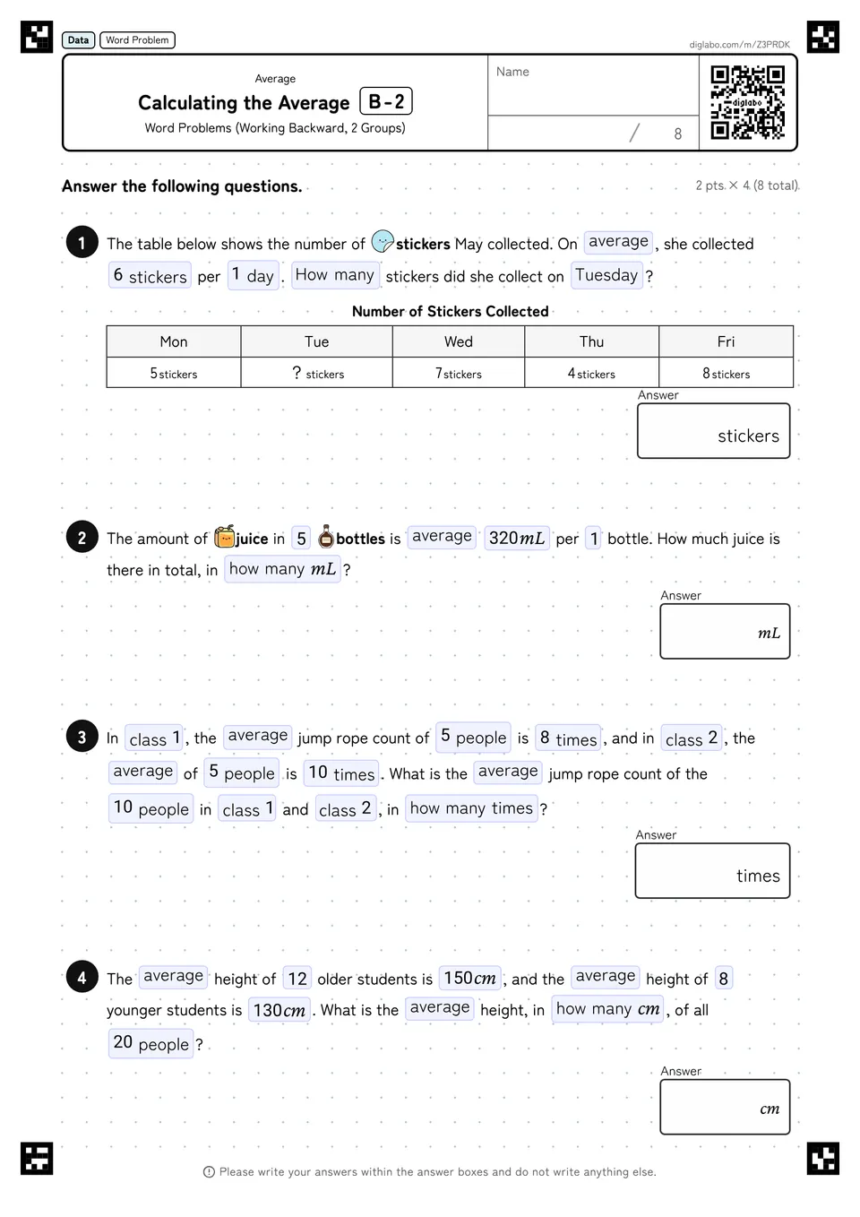 Calculating the Average B-2