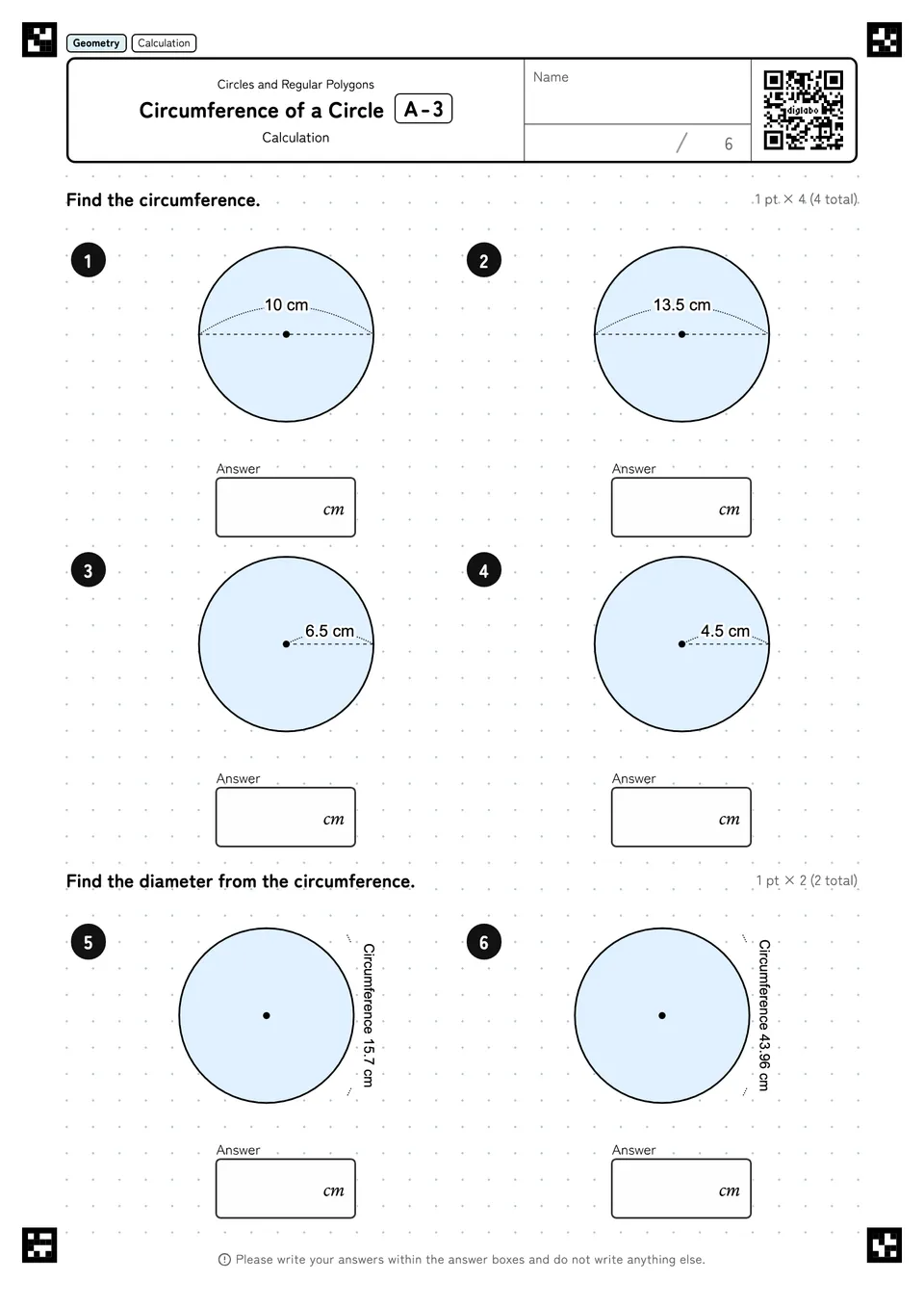 Circumference of a Circle A-3