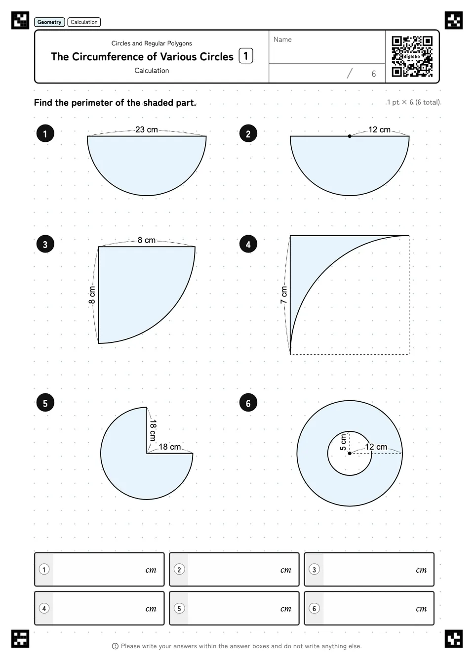 The Circumference of Various Circles 1