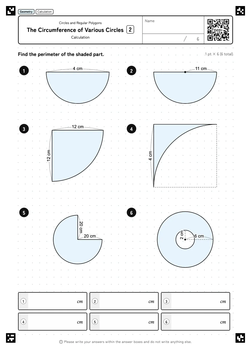 The Circumference of Various Circles 2