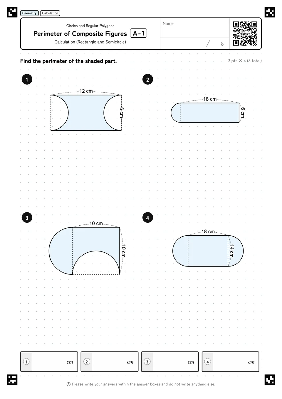 Perimeter of Composite Figures A-1