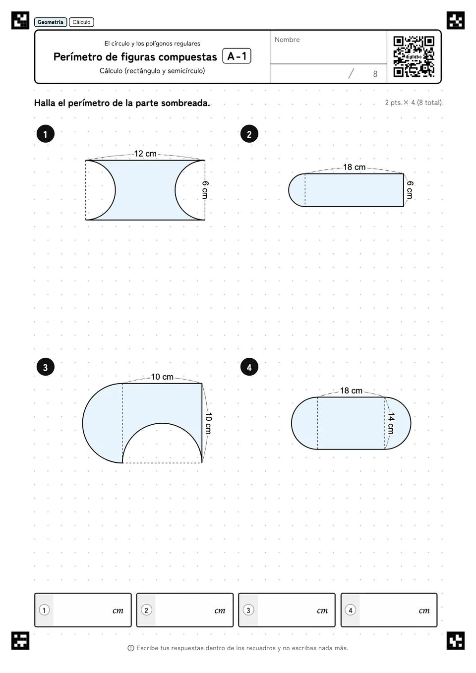Perímetro de figuras compuestas A-1