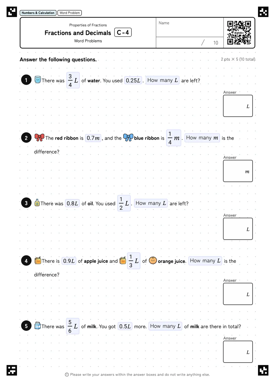 Fractions and Decimals C-4