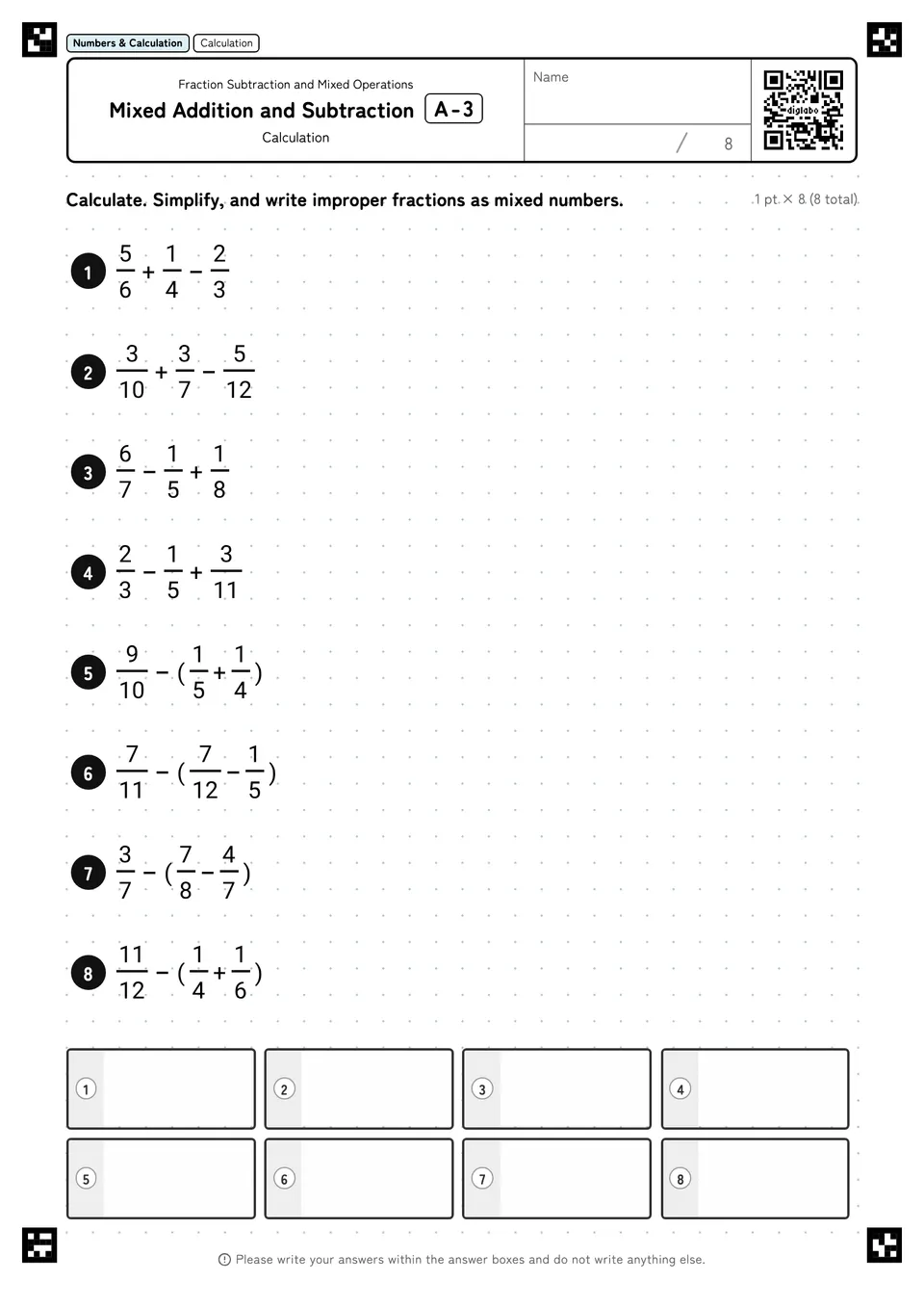 Mixed Addition and Subtraction A-3