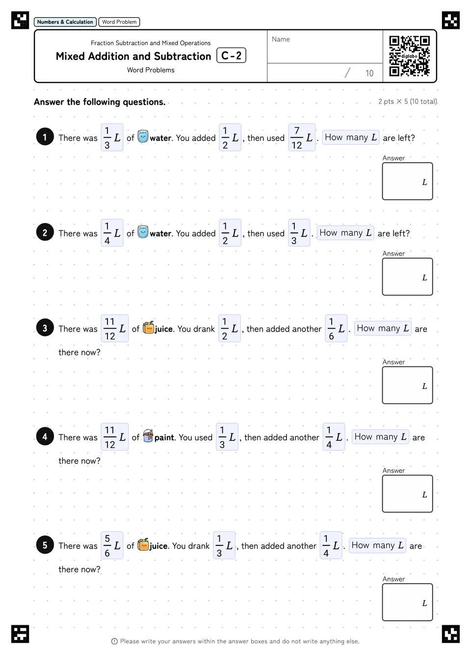 Mixed Addition and Subtraction C-2