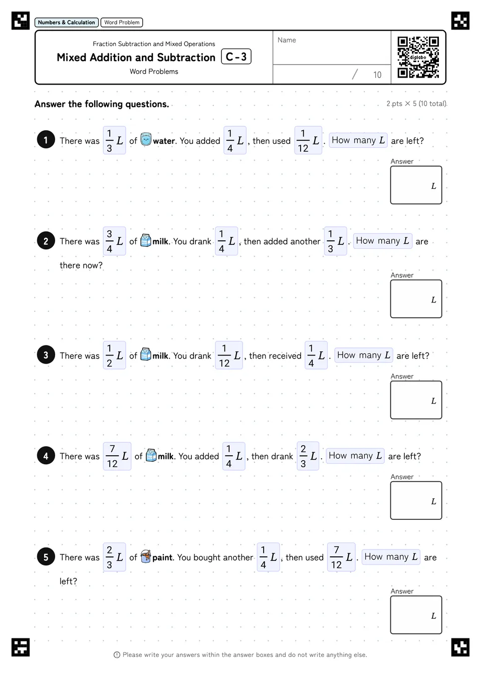 Mixed Addition and Subtraction C-3