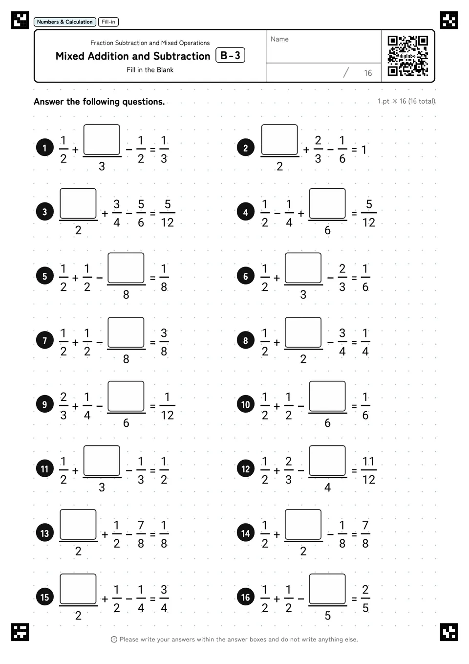 Mixed Addition and Subtraction B-3